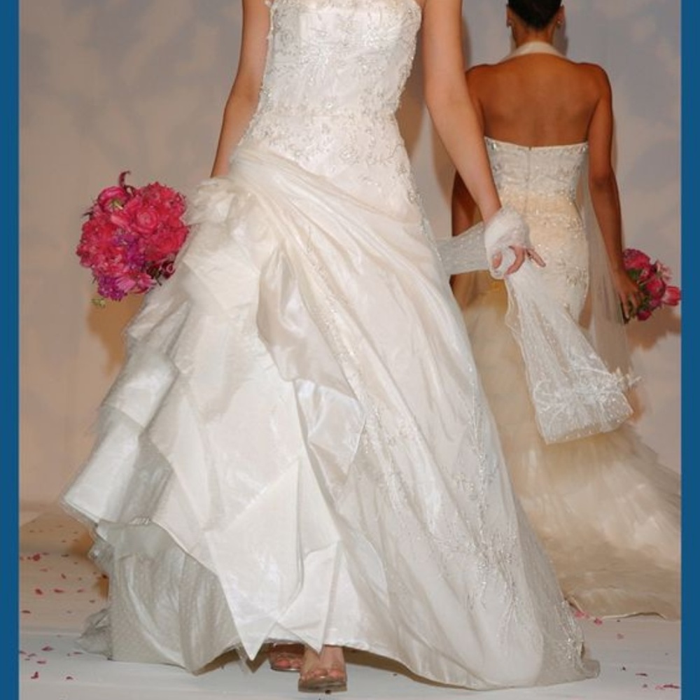 NEW COUTURE Alexis Georgio Silk Seed Pearl GOWN